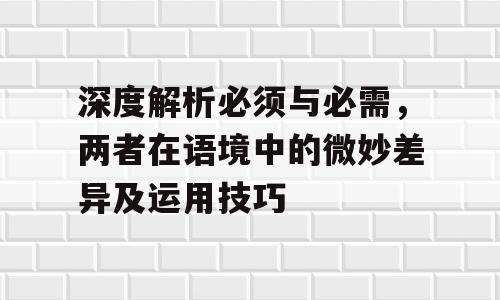 深度解析必须与必需，两者在语境中的微妙差异及运用技巧