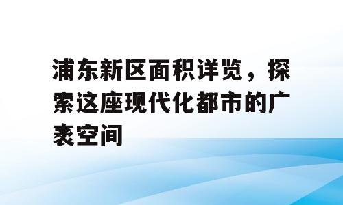 浦东新区面积详览，探索这座现代化都市的广袤空间