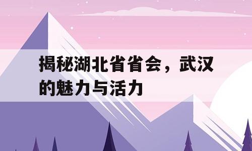揭秘湖北省省会，武汉的魅力与活力