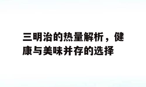 三明治的热量解析，健康与美味并存的选择