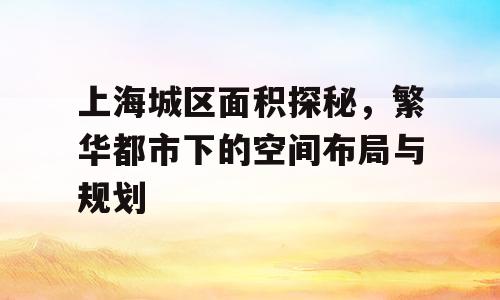 上海城区面积探秘，繁华都市下的空间布局与规划