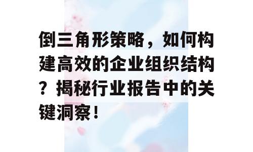 倒三角形策略，如何构建高效的企业组织结构？揭秘行业报告中的关键洞察！
