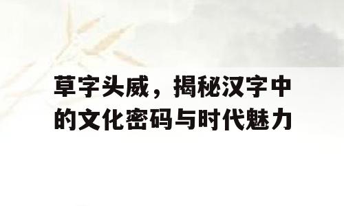 草字头威，揭秘汉字中的文化密码与时代魅力