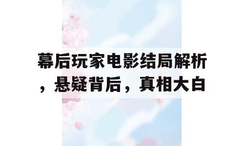 幕后玩家电影结局解析，悬疑背后，真相大白