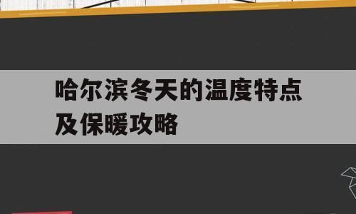 哈尔滨冬天的温度特点及保暖攻略