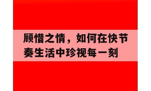 顾惜之情，如何在快节奏生活中珍视每一刻