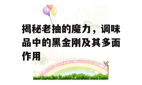 揭秘老抽的魔力，调味品中的黑金刚及其多面作用