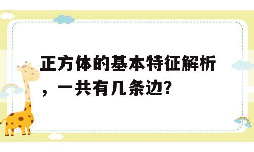 正方体的基本特征解析，一共有几条边？