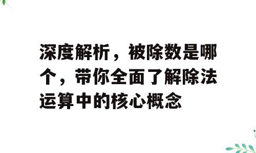 深度解析，被除数是哪个，带你全面了解除法运算中的核心概念
