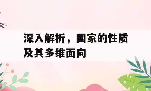 深入解析，国家的性质及其多维面向