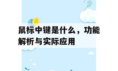 鼠标中键是什么，功能解析与实际应用