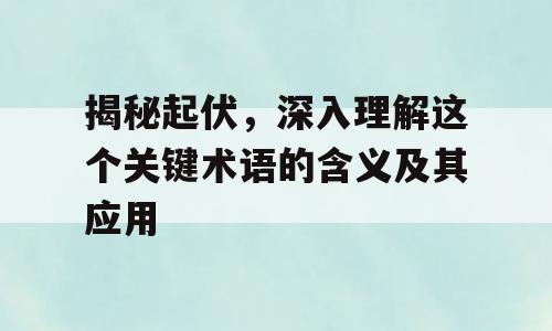 揭秘起伏，深入理解这个关键术语的含义及其应用