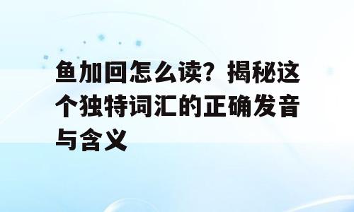 鱼加回怎么读？揭秘这个独特词汇的正确发音与含义