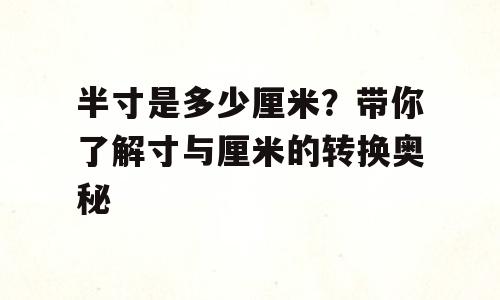 半寸是多少厘米？带你了解寸与厘米的转换奥秘