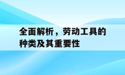 全面解析，劳动工具的种类及其重要性