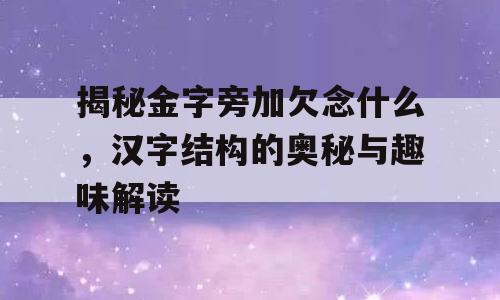 揭秘金字旁加欠念什么，汉字结构的奥秘与趣味解读
