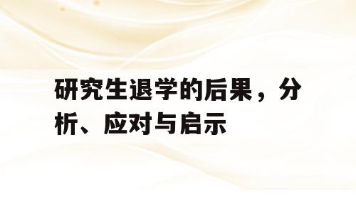 研究生退学的后果，分析、应对与启示