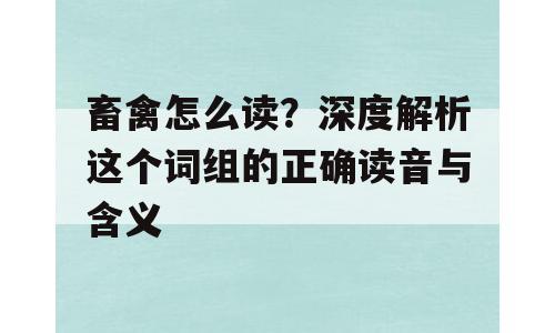 畜禽怎么读？深度解析这个词组的正确读音与含义