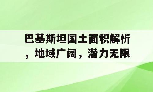 巴基斯坦国土面积解析，地域广阔，潜力无限