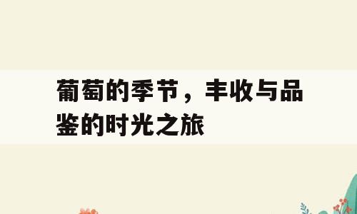 葡萄的季节，丰收与品鉴的时光之旅