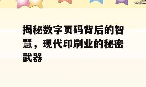 揭秘数字页码背后的智慧，现代印刷业的秘密武器