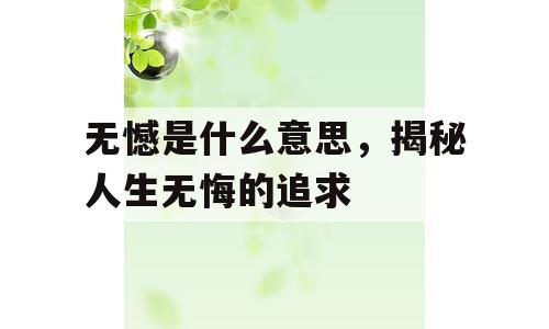 无憾是什么意思，揭秘人生无悔的追求