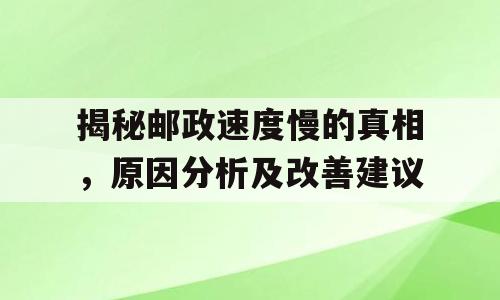 揭秘邮政速度慢的真相，原因分析及改善建议