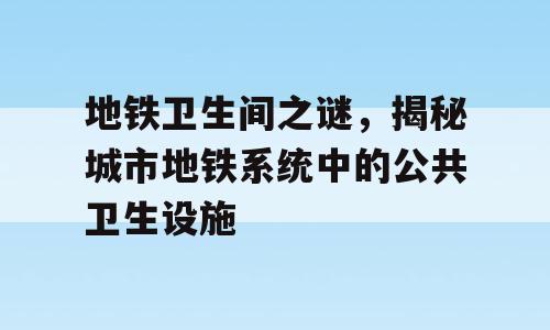 地铁卫生间之谜，揭秘城市地铁系统中的公共卫生设施