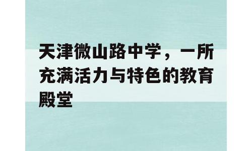 天津微山路中学，一所充满活力与特色的教育殿堂
