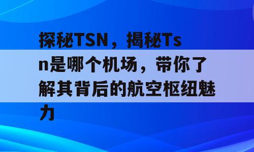探秘TSN，揭秘Tsn是哪个机场，带你了解其背后的航空枢纽魅力
