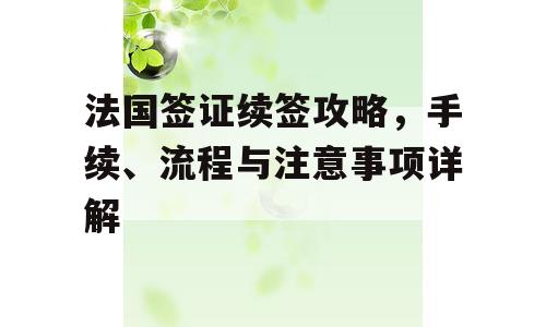 法国签证续签攻略，手续、流程与注意事项详解