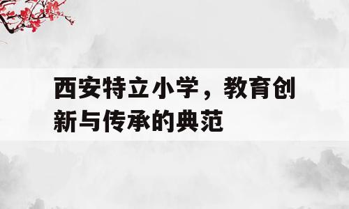 西安特立小学，教育创新与传承的典范