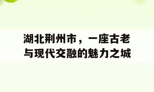 湖北荆州市，一座古老与现代交融的魅力之城