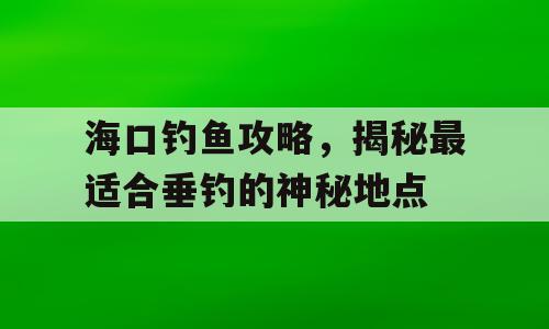 海口钓鱼攻略，揭秘最适合垂钓的神秘地点