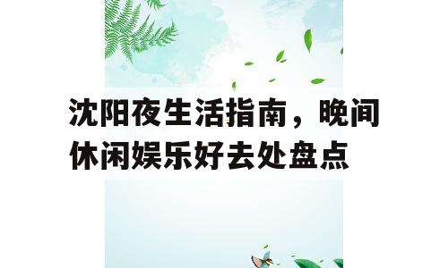 沈阳夜生活指南，晚间休闲娱乐好去处盘点