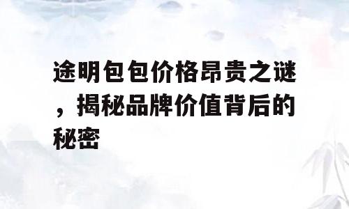 途明包包价格昂贵之谜，揭秘品牌价值背后的秘密