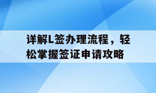 详解L签办理流程，轻松掌握签证申请攻略