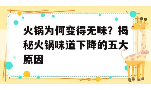 火锅为何变得无味？揭秘火锅味道下降的五大原因