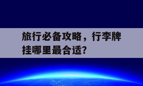 旅行必备攻略，行李牌挂哪里最合适？