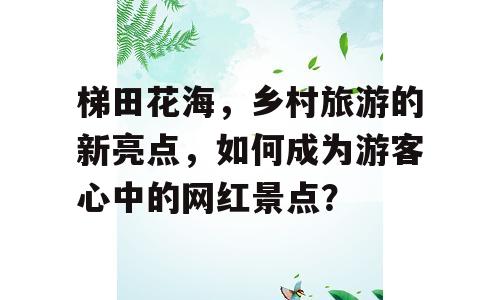 梯田花海，乡村旅游的新亮点，如何成为游客心中的网红景点？
