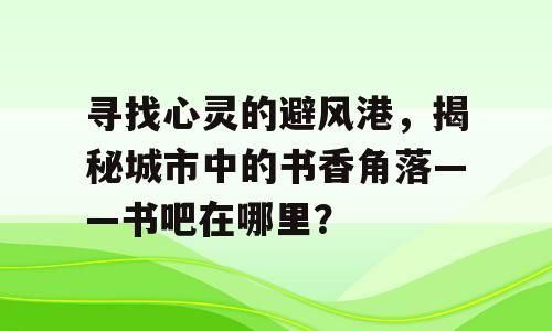 寻找心灵的避风港，揭秘城市中的书香角落——书吧在哪里？