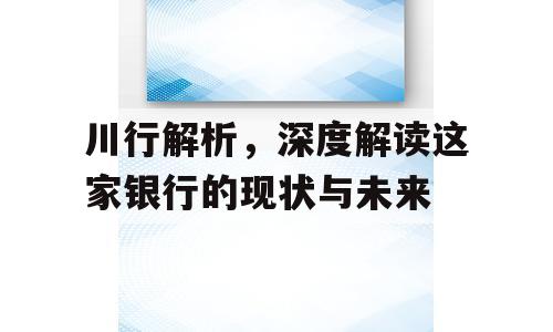 川行解析，深度解读这家银行的现状与未来