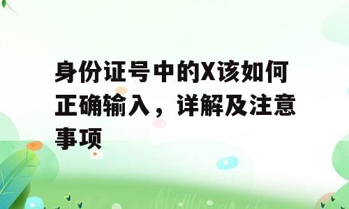 身份证号中的X该如何正确输入，详解及注意事项