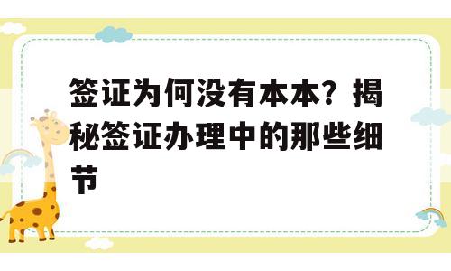 签证为何没有本本？揭秘签证办理中的那些细节