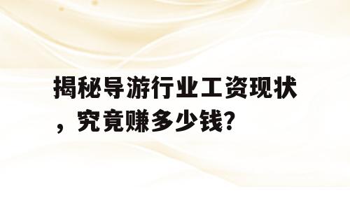 揭秘导游行业工资现状，究竟赚多少钱？
