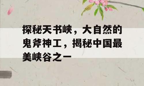 探秘天书峡，大自然的鬼斧神工，揭秘中国最美峡谷之一