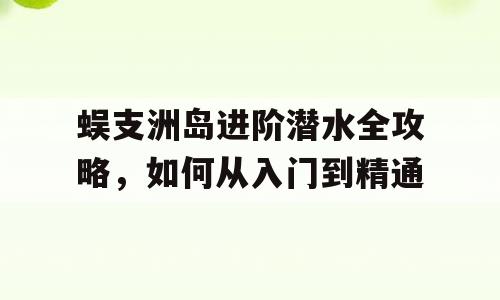 蜈支洲岛进阶潜水全攻略，如何从入门到精通
