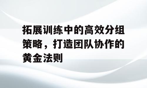 拓展训练中的高效分组策略，打造团队协作的黄金法则