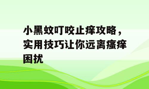 小黑蚊叮咬止痒攻略，实用技巧让你远离瘙痒困扰