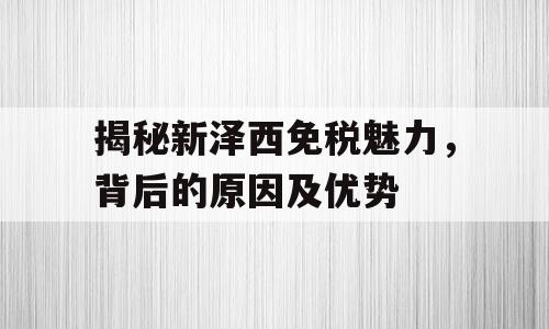 揭秘新泽西免税魅力，背后的原因及优势